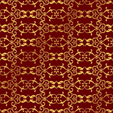 Sorunsuz altın Çin arka plan sarmal eğri çapraz zinciri