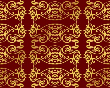 Sorunsuz altın Çince eğrisi sarmal tüy çapraz arka plan