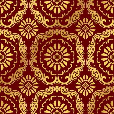 Sorunsuz altın Çin arka plan botanik sarmal eğri çapraz çiçek