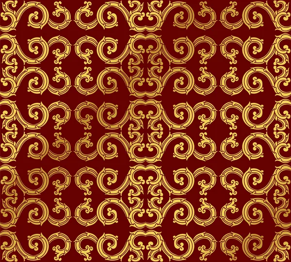 Cadre rond sans couture de courbe ronde de spirale de fond d'or chinois — Image vectorielle