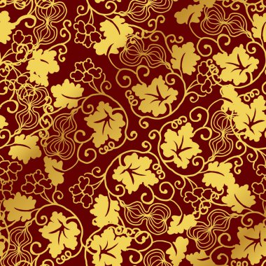 Sorunsuz altın Çince kabak sarmal yaprak asma arka plan