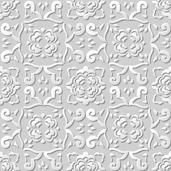 3D Papier Kunst Muster Kurve Kreuz Blume Kaleidoskop — Stockvektor