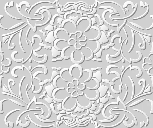 3D motif d'art en papier spirale courbe croix fleur ronde — Image vectorielle