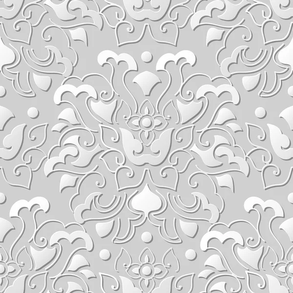 3D papel arte patrón curva espiral flor marco — Archivo Imágenes Vectoriales