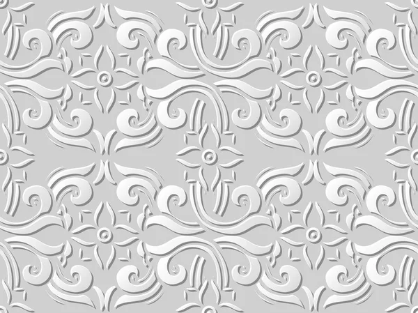 3D papel arte patrón curva cruz espiral flor — Archivo Imágenes Vectoriales