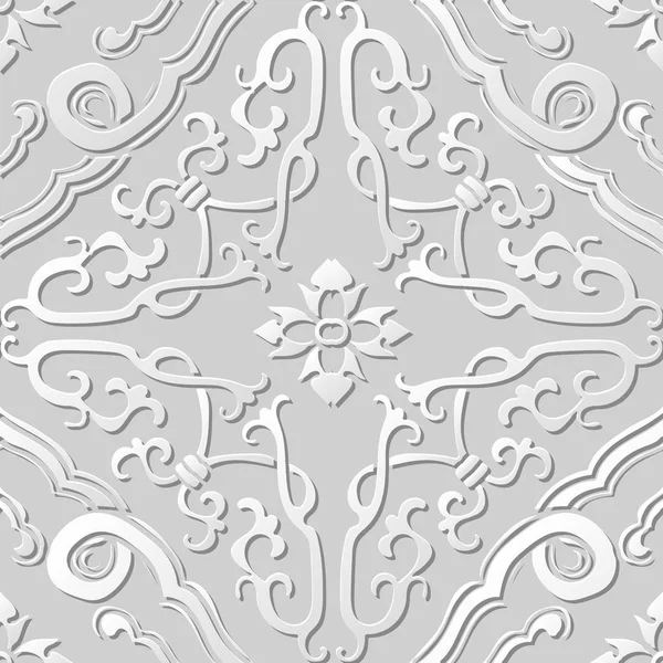 3D motif d'art en papier spirale croix cadre fleur — Image vectorielle