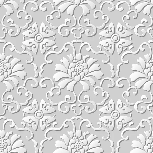 Papier 3D motif art botanique spirale fleur de vigne — Image vectorielle