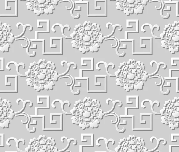 3D patrón de arte de papel espiral geometría vid flor — Archivo Imágenes Vectoriales