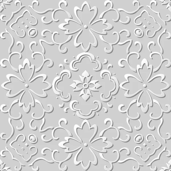 3D motif d'art en papier courbe croix fleur de vigne — Image vectorielle