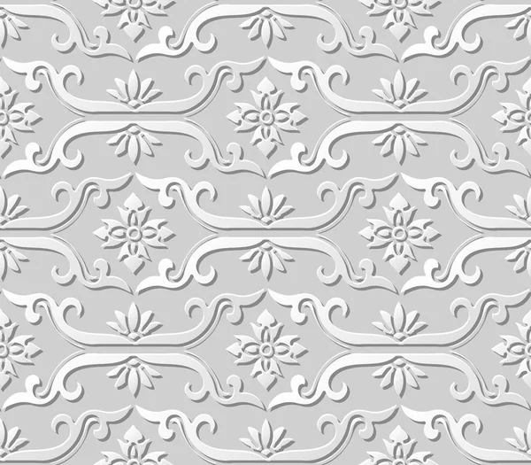 3D motif d'art en papier spirale croix cadre fleur — Image vectorielle