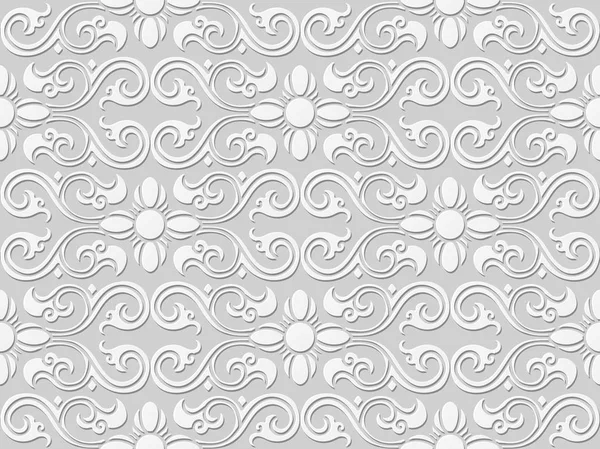 3D Papier Kunst Muster Kurve Spirale Kreuz Blume — Stockvektor