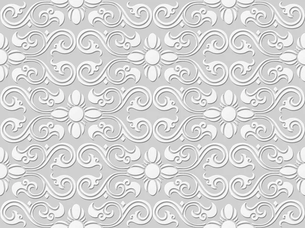 3D papel arte patrón curva espiral cruz flor — Vector de stock