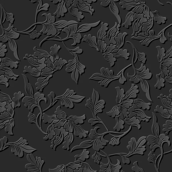 3D papel arte patrón naturaleza botánica espiral hoja — Vector de stock