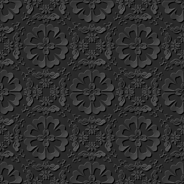 3D papírové umění vzor kříž spirála kolem květin kaleidoskop — Stockový vektor