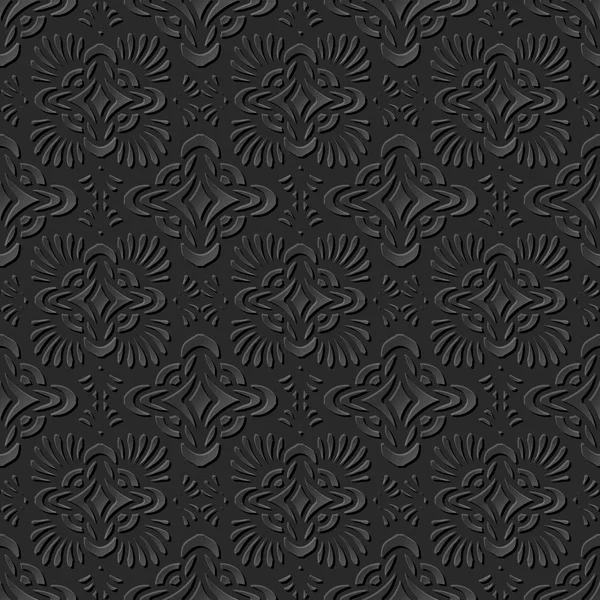 3D Papier Kunst Muster Kurve Fächerkreuz Kaleidoskop — Stockvektor