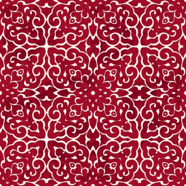 Sorunsuz Vintage kırmızı Çin arka plan sarmal eğri çapraz Kalei