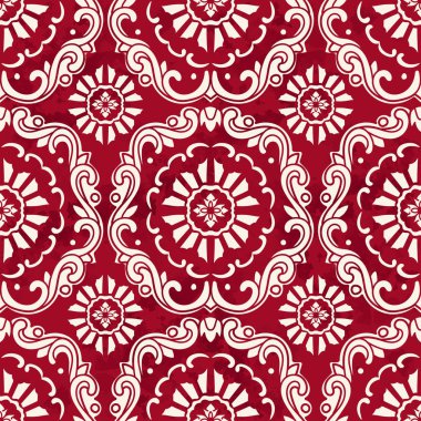 Sorunsuz Vintage kırmızı Çin botanik sarmal eğri Cro arka plan