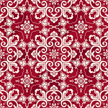 Sorunsuz altın Çince arka plan yuvarlak eğrisi çapraz çiçek