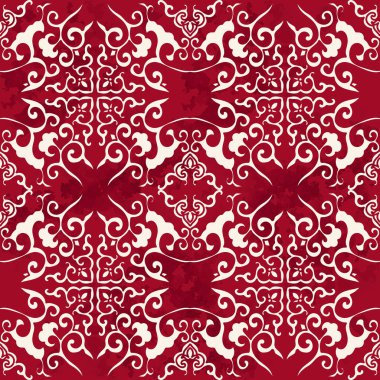 Sorunsuz Vintage kırmızı Çin zemin eğri sarmal Kalei çapraz