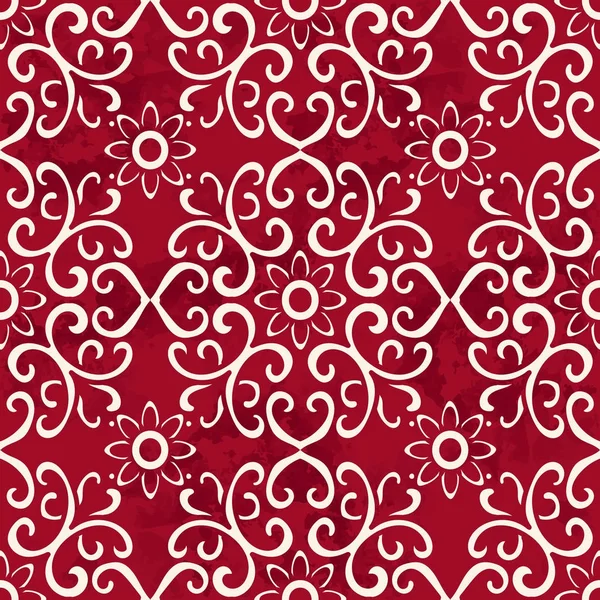 Marco de espiral cruzado de curva de fondo chino rojo vintage sin costuras — Vector de stock