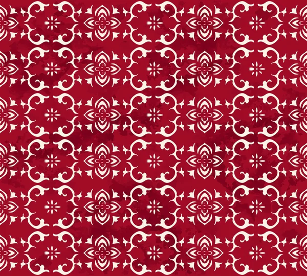 Flowe sans couture Vintage rouge chinois fond croix spirale cadre — Image vectorielle