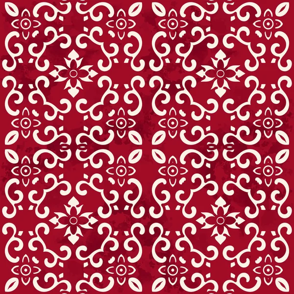 Sans couture Vintage rouge chinois fond spirale croix courbe flowe — Image vectorielle