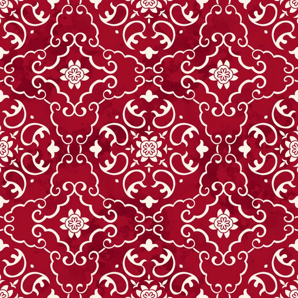 Sans couture Vintage rouge chinois fond spirale croix cadre flowe — Image vectorielle