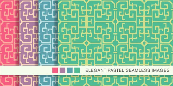 Elégant fond pastel sans couture ensemble spirale géométrie croix fra — Image vectorielle