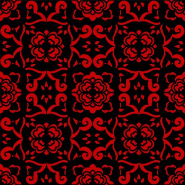 Sorunsuz Çince eğrisi çiçek çiçek Dürbünü çapraz arka plan