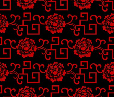 Sorunsuz Çince sarmal geometri asma çiçek arka plan