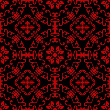 Sorunsuz Çin arka plan yuvarlak sarmal çerçeve çiçek