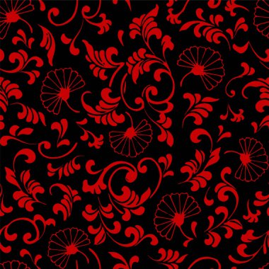 Sorunsuz Çince eğrisi sarmal yaprak çiçek arka plan