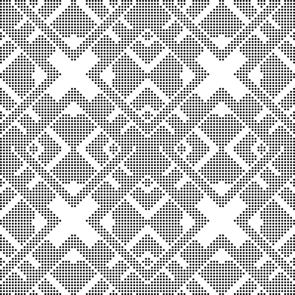 Demi-ton rond noir sans couture fond carré croix vérifier geom — Image vectorielle