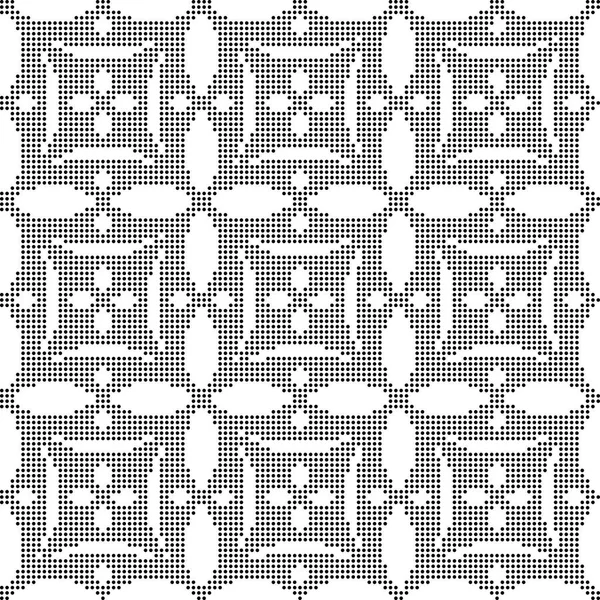 Halbton runde schwarze nahtlose Hintergrund ovale Kreuz Geometrie — Stockvektor
