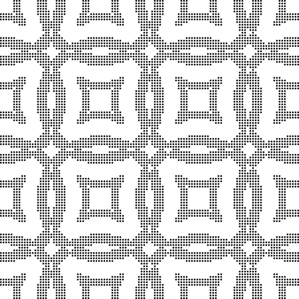 Halftone ronde zwarte naadloze achtergrond Kruis ronde geometrie — Stockvector