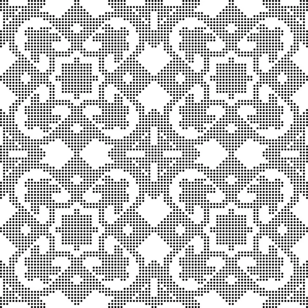 Demi-ton rond noir sans couture fond carré vérifier croix — Image vectorielle
