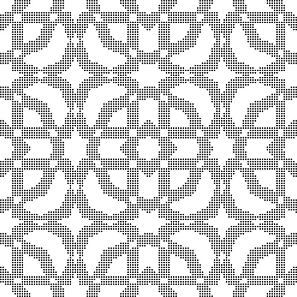 Demi-ton rond noir sans couture fond octogone cadre croix — Image vectorielle