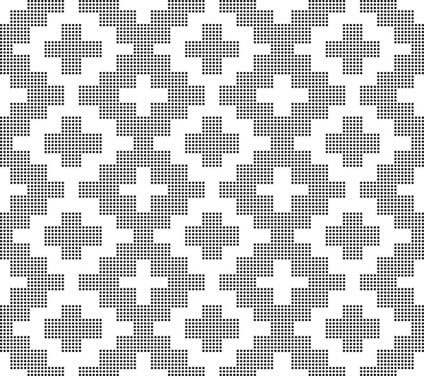 Halvton rund svart sömlös bakgrund kvadratisk mosaik kontrollera cro — Stock vektor