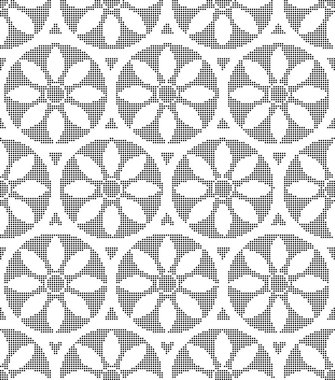 Yarı ton siyah sorunsuz geçmiş çiçek yuvarlak yuvarlak