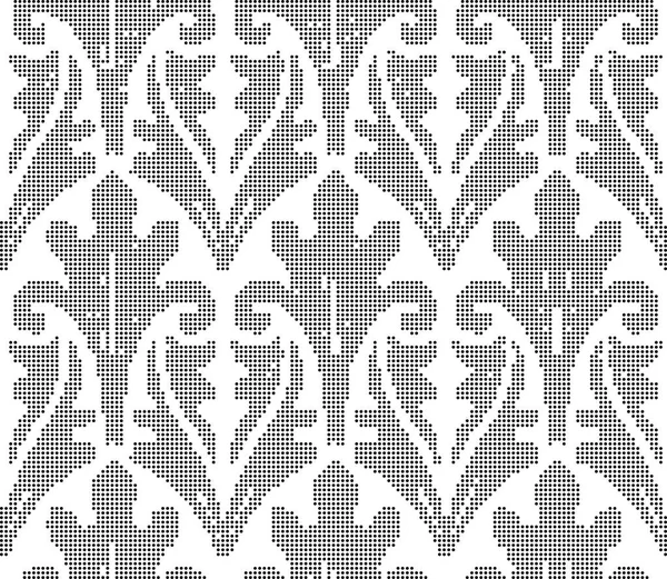 Halftone ronde zwarte naadloze achtergrond tuin leaf cross — Stockvector