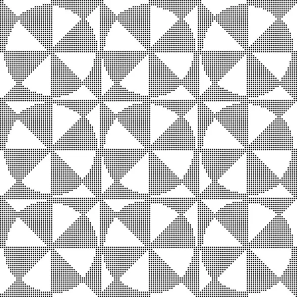 Demi-teinte ronde fond noir sans couture ronde croix spirale geom — Image vectorielle