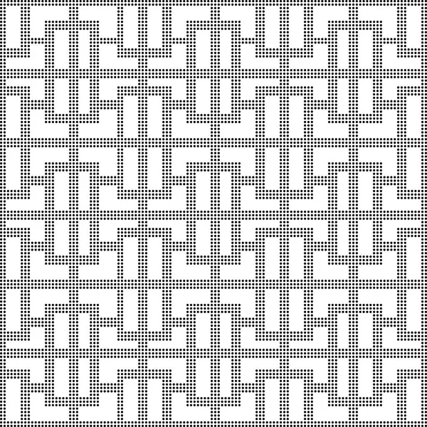 Demi-ton rond noir sans couture fond carré croix géométrie f — Image vectorielle