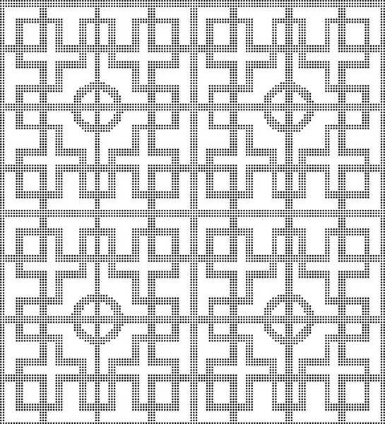 Полутоновый круглый черный бесшовный фон квадратный крест круглый геометрии — стоковый вектор