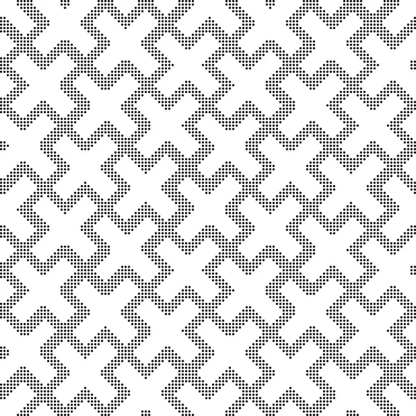 Halftone round black seamless background cross geometry lattice — Stock Vector