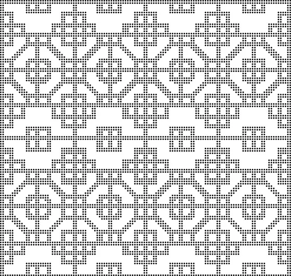 Напівтоновий круглий чорний безшовний фон восьмикутний квадратний хрест ch — стоковий вектор