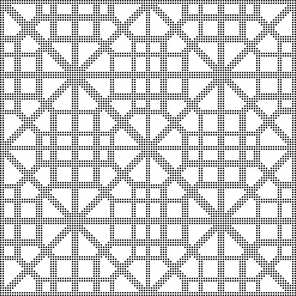 Halftone ronde zwarte naadloze achtergrond achthoek vierkante geometrie — Stockvector