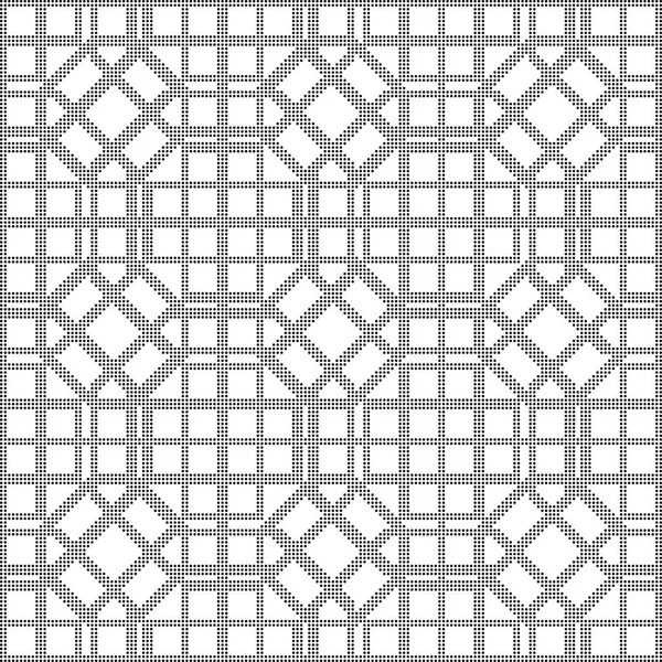 Halvton rund svart sömlös bakgrund octagon fyrkantig geometri — Stock vektor