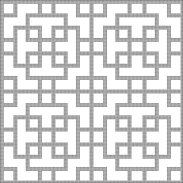 Demi-ton rond noir sans couture fond carré croix géométrie f — Image vectorielle