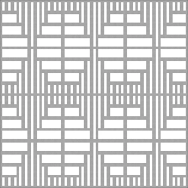 Halftone rond noir sans couture fond carré ligne tracé — Image vectorielle