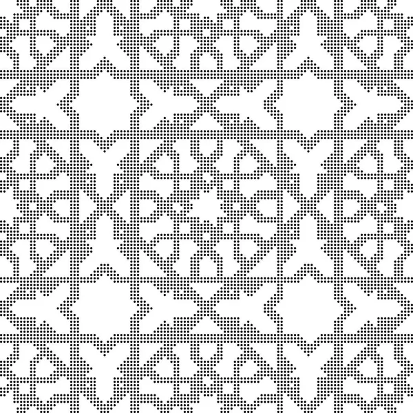 Halftone rond noir fond sans couture Islam étoile croix kaléid — Image vectorielle